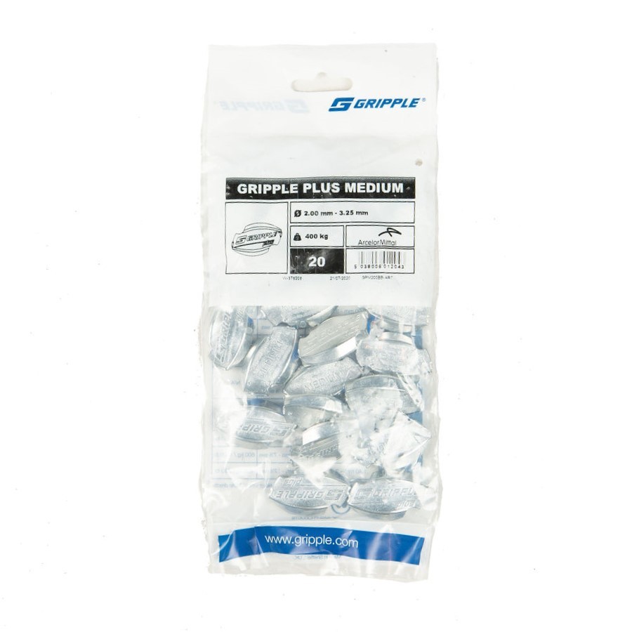 Gripple Lot De 20 Fils Barbelés MS 2x2mm Ou 2x2.5mm - Raccords Tension Clôture
