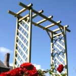 Zest sunset arch is a wooden garden arch perfect for any garden, shown here close up
