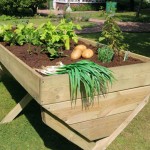 End view of the Zest veg bed raised planter