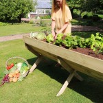 Side view of the Zest veg bed wooden planter