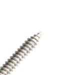 Self drilling tek screw with colour moulded head and 16mm rubber sealing washer close up
