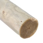 Blunt end of a 3½" machine round wooden fence post