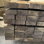Stack of 3" x 1½" wooden fencing rails