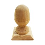 These wood acorn finials can be used to sit atop a finished fence to give a decorative finish. Shown here with wooden cap.