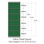 Diagram of different panel sizes for Galebreaker Agridoor