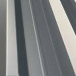 0.7mm Anthracite Plastisol 1000/32 Roof Profile, close up view.