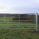 Bateman's Ashcombe metal galvanised gate shown with a metal post