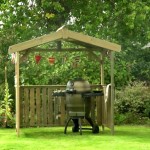 Zest Ashton BBQ Shelter shown here with a BBQ inside