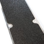 Close up view of an anti-slip decking plate