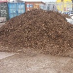 Garden bark in a pile