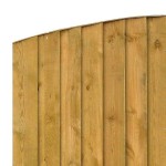 This bowtop fence panel is a popular choice for gardens as it allows good privacy, close up of top of panel shown