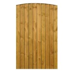 This is a sturdy, premium fence gate with a bowed top for extra decoration and made from smooth planed timber. 