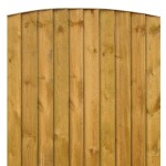 This is a sturdy, premium fence gate with a bowed top for extra decoration and made from smooth planed timber. 