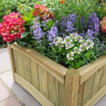 Top view of the Zest Chelsea square wooden planter