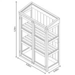 Diagram of a Zest Compact Botanical wooden mini greenhouse