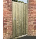 Charltons Town wooden gate with tongue and groove. It is framed, ledged and braced. Shown here in a garden setting