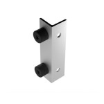 This wall fixed bracket with 2 rubber buffers is used with Coburn sliding systems and is fixed to the wall to stop the door