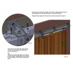 This diagram shows how the lock joint kit and bracket fits together and how the sliding door track attaches