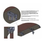 This diagram shows how the double track bracket 03130 fixes onto the wall and how the sliding track attaches