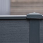 DuraPost Anthracite Grey rail shown on top of a composite fence