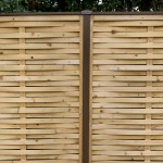 DuraPost Sepia brown capping rail shown on top of a wooden fence panel