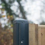 DuraPost u channel shown on a corner post with screws