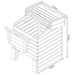 Diagram of a Zest Eco Hive wooden compost bin