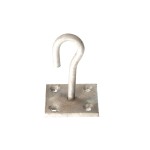 This metal hook is on a 2" x 2" plate for attaching chain to.