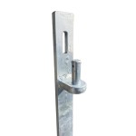 Side view of a full hinge plate for wooden gates