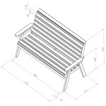 Zest Freya 3 seater bench dimensions