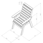 Zest Freya wooden garden chair dimensions