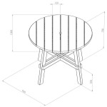 Zest Freya round wooden table dimensions