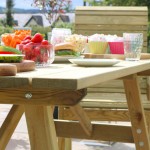 Close up view of the Zest Freya outdoor dining table