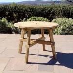 Zest Freya round wooden table for outside dining
