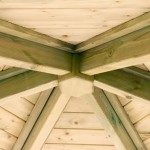 Inside view of the roof of a Zest Tatton wooden gazebo