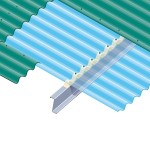 Diagram showing how a GRP translucent sheet attaches to the roof