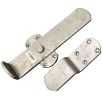 Kick over wooden gate latch