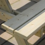 Close up of the seat on Zest Laura picnic benches  