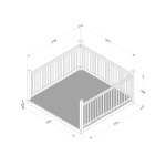 Diagram showing the measurements of a Forest Garden 2.4m x 2.4m decking kits