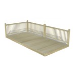 Forest Garden wooden decking frame 2.4m x 4.8m with 3 sides and 5 posts