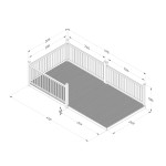 Diagram showing the dimensions of a Forest Garden wooden decking kit 2.4m x 4.8m
