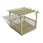 Forest Gardens wooden Ultima Pergola with canopy, decking kit and 3 balustrade