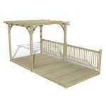 Forest Garden wooden decking kit 2.4m x 4.8m with Ultima Pergola, two balustrade and two posts 
