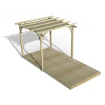 Forest Garden Ultima Pergola shown with 2.4m x 4.8 decking kit and canopy