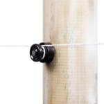 Rutland bobbin insulator shown on a post