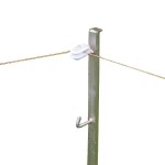 Rutland corner post shown with an end electric insulator attached