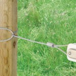 Rutland insulated wire rope on a post