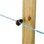 Rutland multi purpose wood screw ring insulator, shown on a post