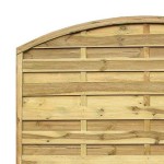 This San Remo Omega fence panel comes with a bow top and is a popular fencing panel.  Close up of top shown