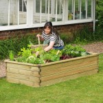 Zest large sleeper raised wooden garden planter